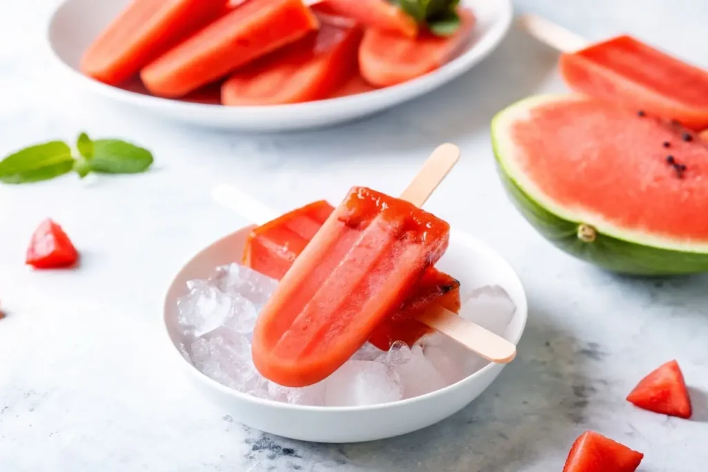 Popsicles pastèque maison