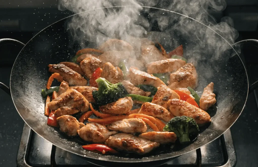 Recette de nouilles sautees au poulet cooking