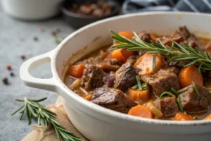 Collier d'agneau : Guide ultime et astuces gourmandes. 10 Collier d'agneau mijoté avec légumes et épices dans une cocotte en fonte