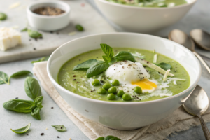 veloute petits pois oeuf mollet 1